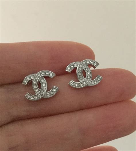 chanel crystal royal flush cc stud earrings silver|2022 Strass CC Stud Earrings .